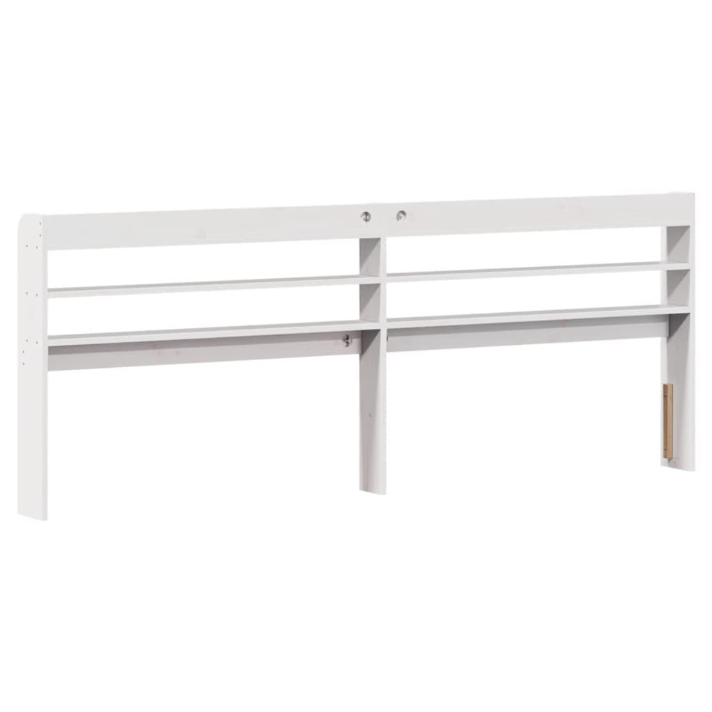 Sengeramme uden madras 200x200 cm massivt fyrretræ hvid