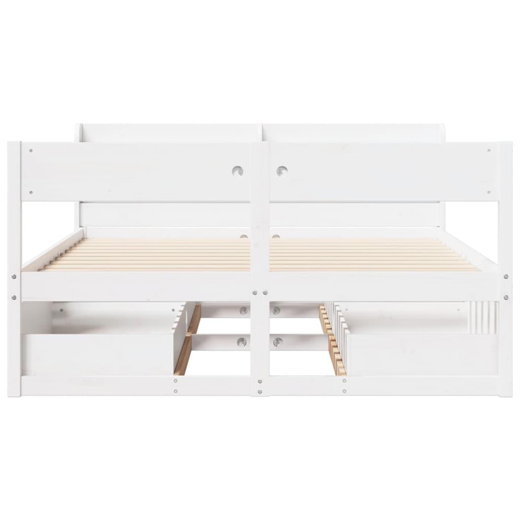 Sengeramme uden madras 120x200 cm massivt fyrretræ hvid