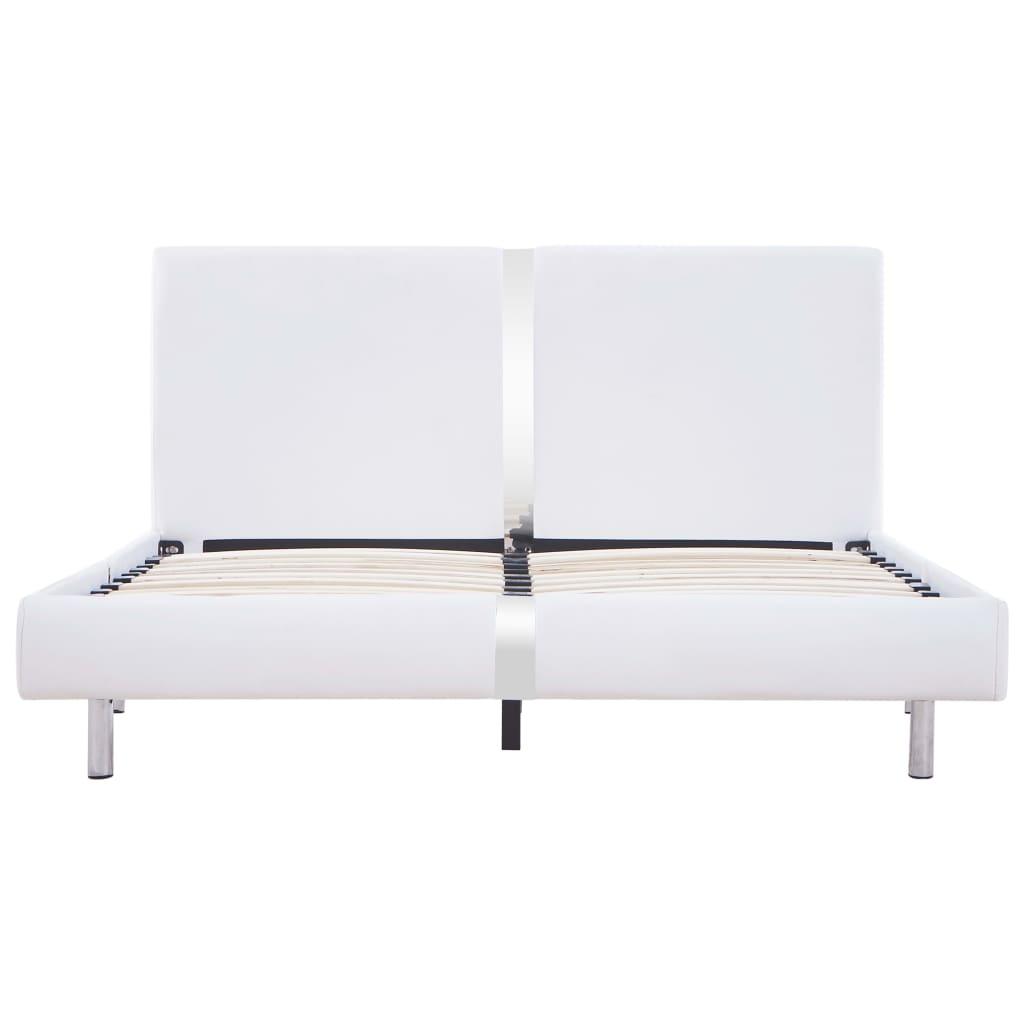 Sengestel uden madras 135x190 cm kunstlæder hvid