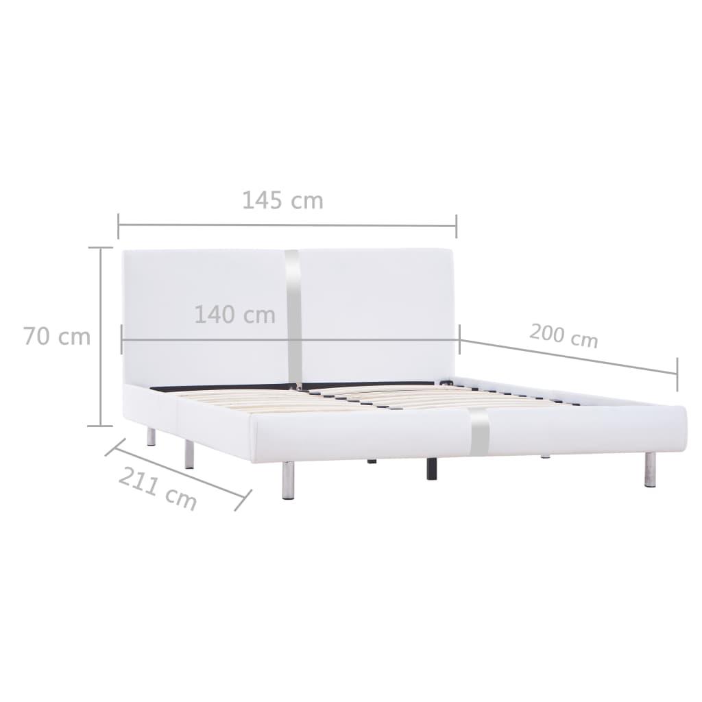 Sengestel uden madras 135x190 cm kunstlæder hvid