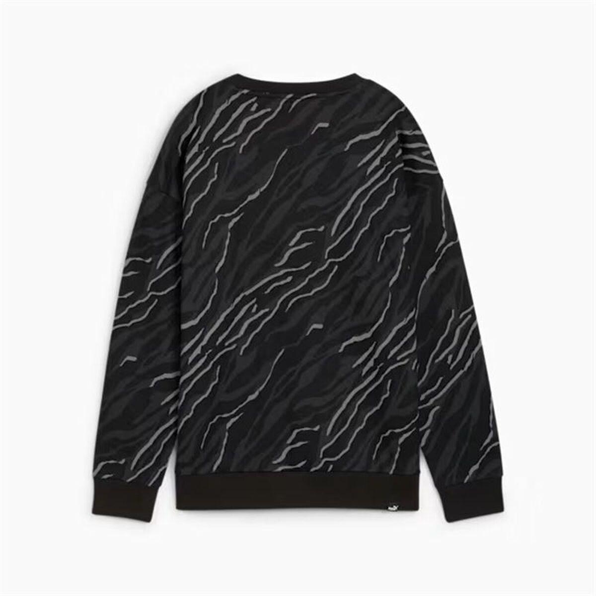 Sweaters uden Hætte til Kvinder Puma Essentials+ Animal Aop Crew Fl Mujer Sort XL