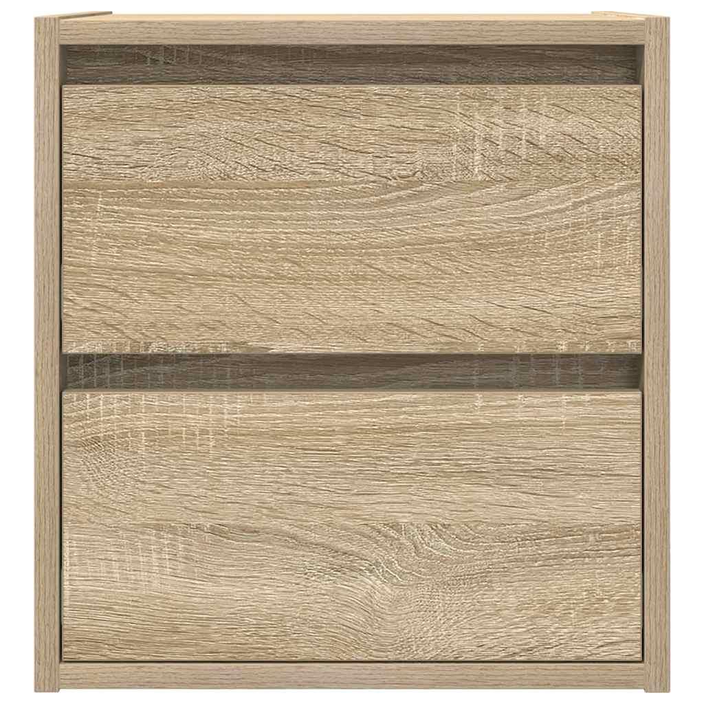 Væghængte sengeborde 2 stk. 38x34x40 cm sonoma-eg