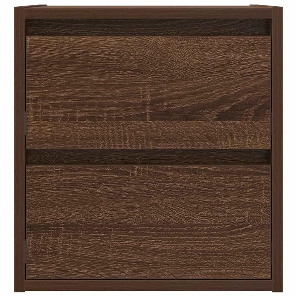 Væghængt sengebord 38x34x40 cm brun egetræsfarve