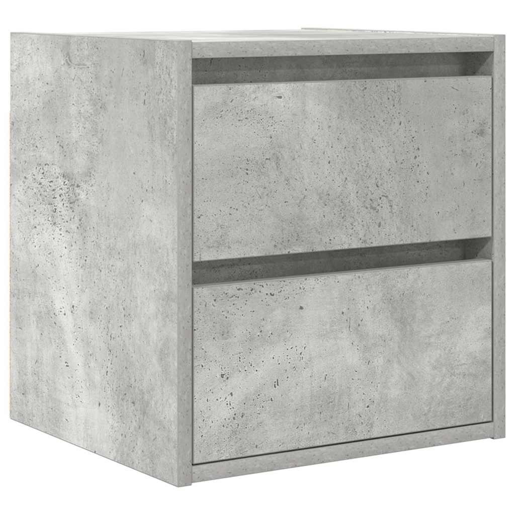 Væghængt sengebord 38x34x40 cm betongrå