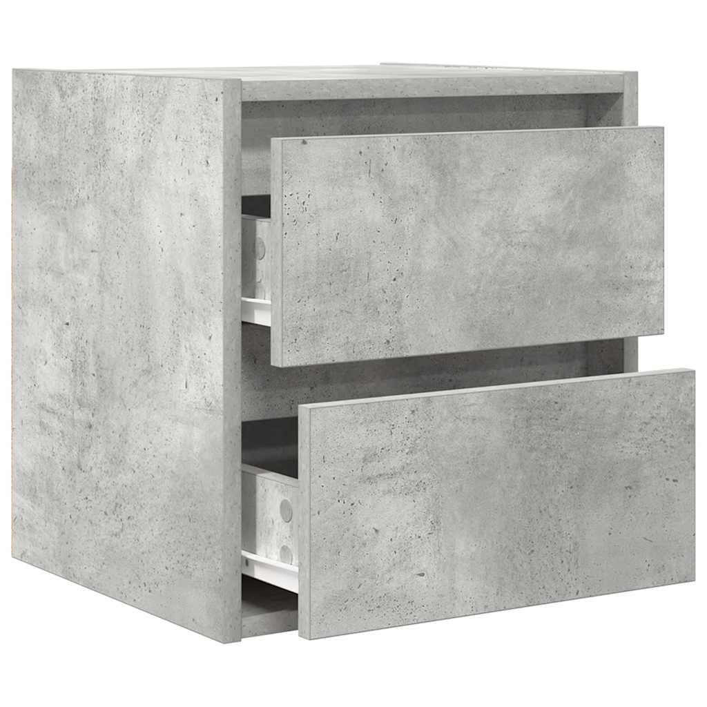 Væghængt sengebord 38x34x40 cm betongrå