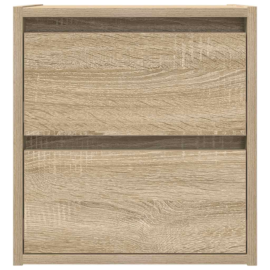 Væghængt sengebord 38x34x40 cm sonoma-eg
