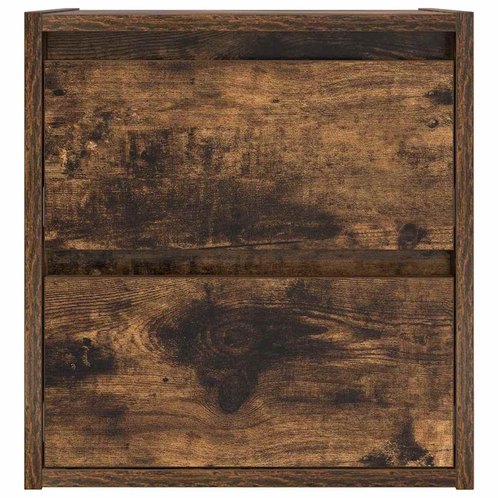 Væghængte sengeborde 2 stk. 38x34x40 cm røget egetræsfarve
