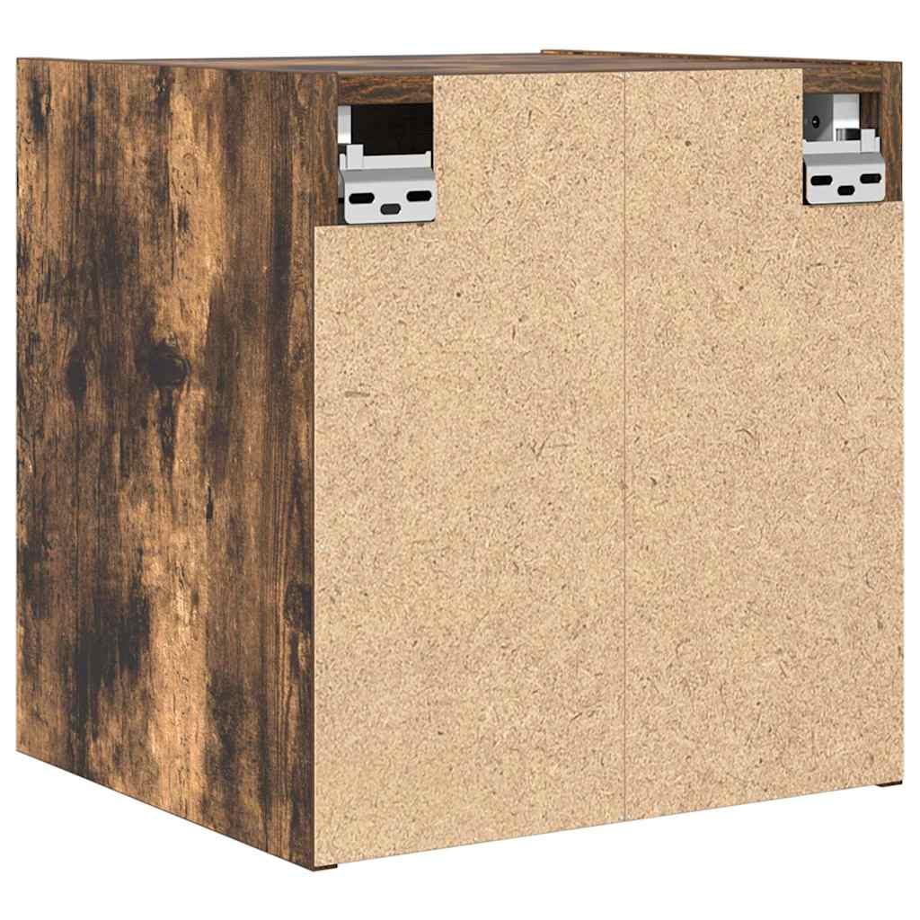 Væghængte sengeborde 2 stk. 38x34x40 cm røget egetræsfarve