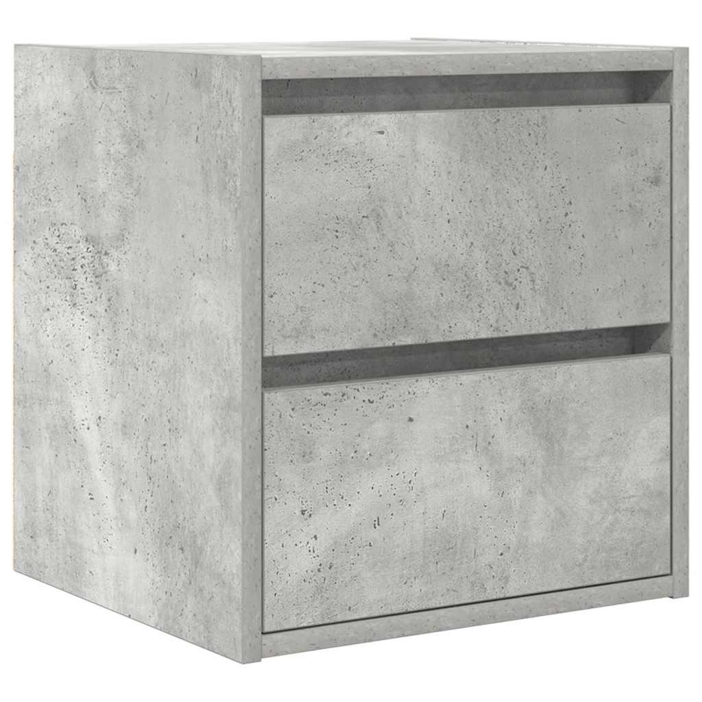 Væghængte sengeborde 2 stk. 38x34x40 cm betongrå