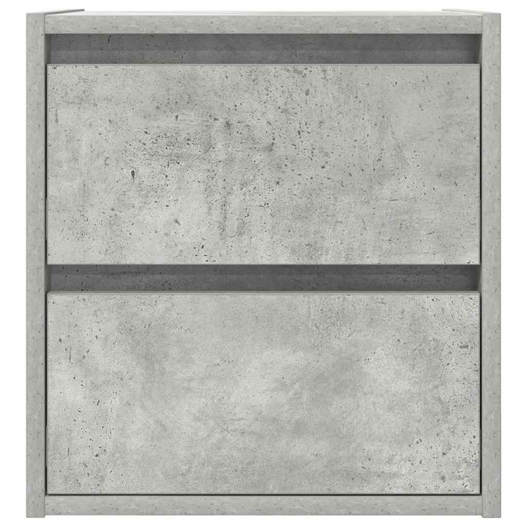 Væghængte sengeborde 2 stk. 38x34x40 cm betongrå