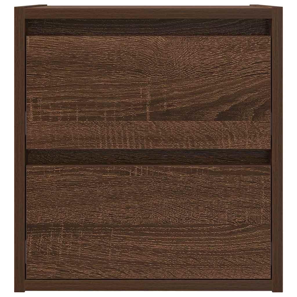 Væghængte sengeborde 2 stk. 38x34x40 cm brun egetræsfarve
