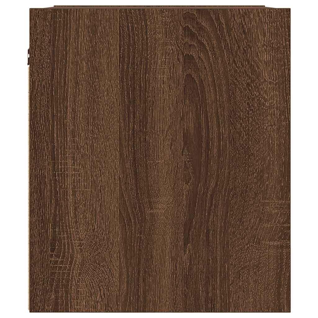 Væghængte sengeborde 2 stk. 38x34x40 cm brun egetræsfarve