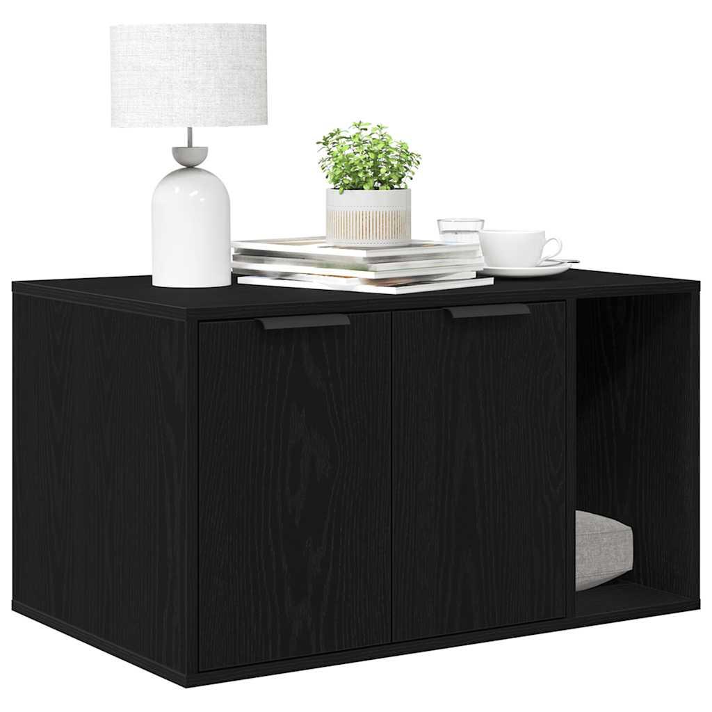 Toiletskjuler til kattebakke 80x50x45cm konstrueret træ sort eg
