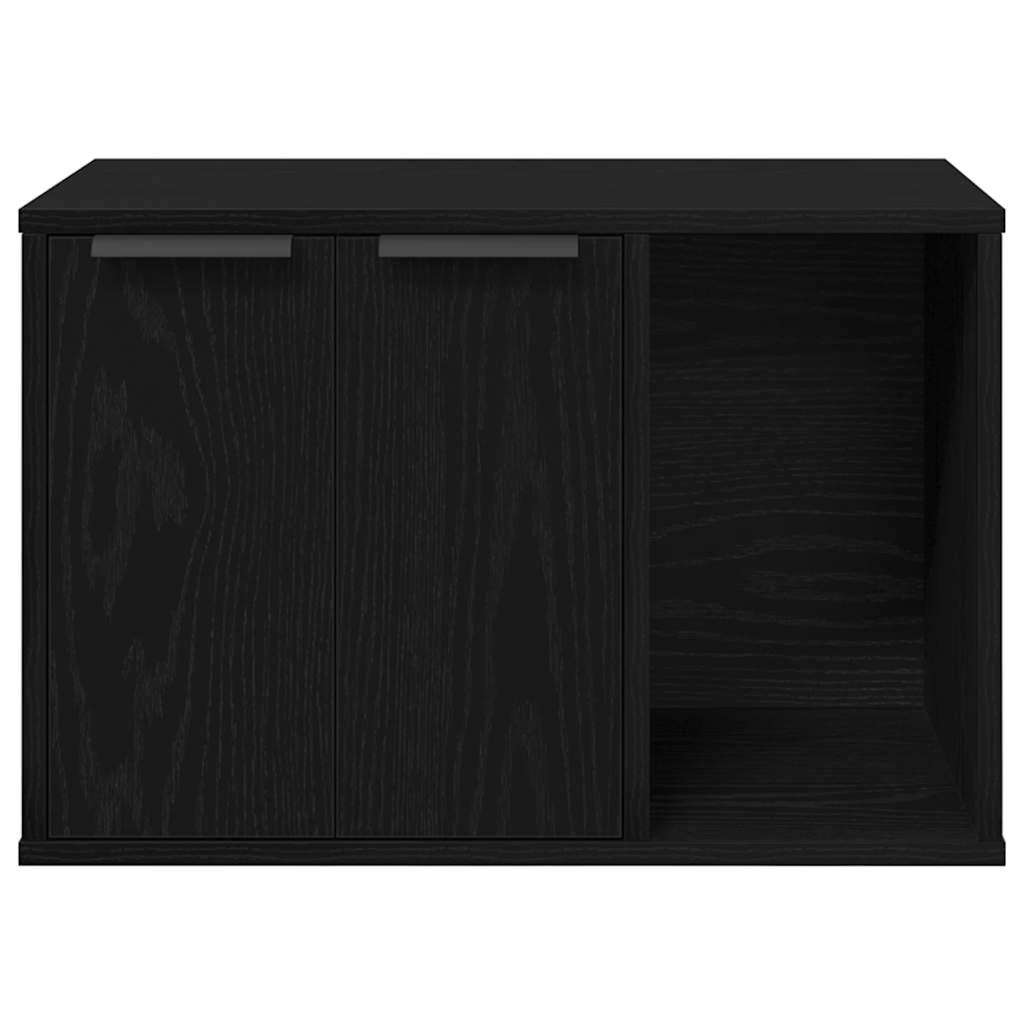 Toiletskjuler til kattebakke 60x40x40cm konstrueret træ sort eg