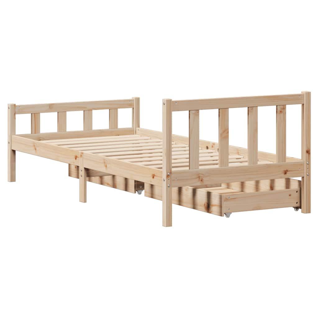 Sengeramme uden madras 90x190 cm massivt fyrretræ