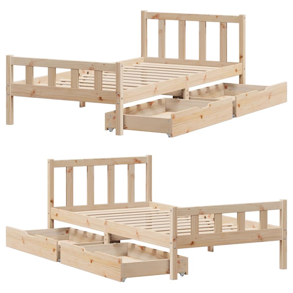 Sengeramme uden madras 90x190 cm massivt fyrretræ