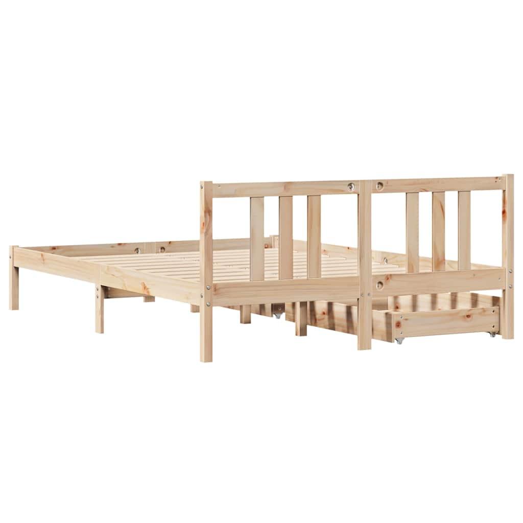 Sengeramme uden madras 120x200 cm massivt fyrretræ