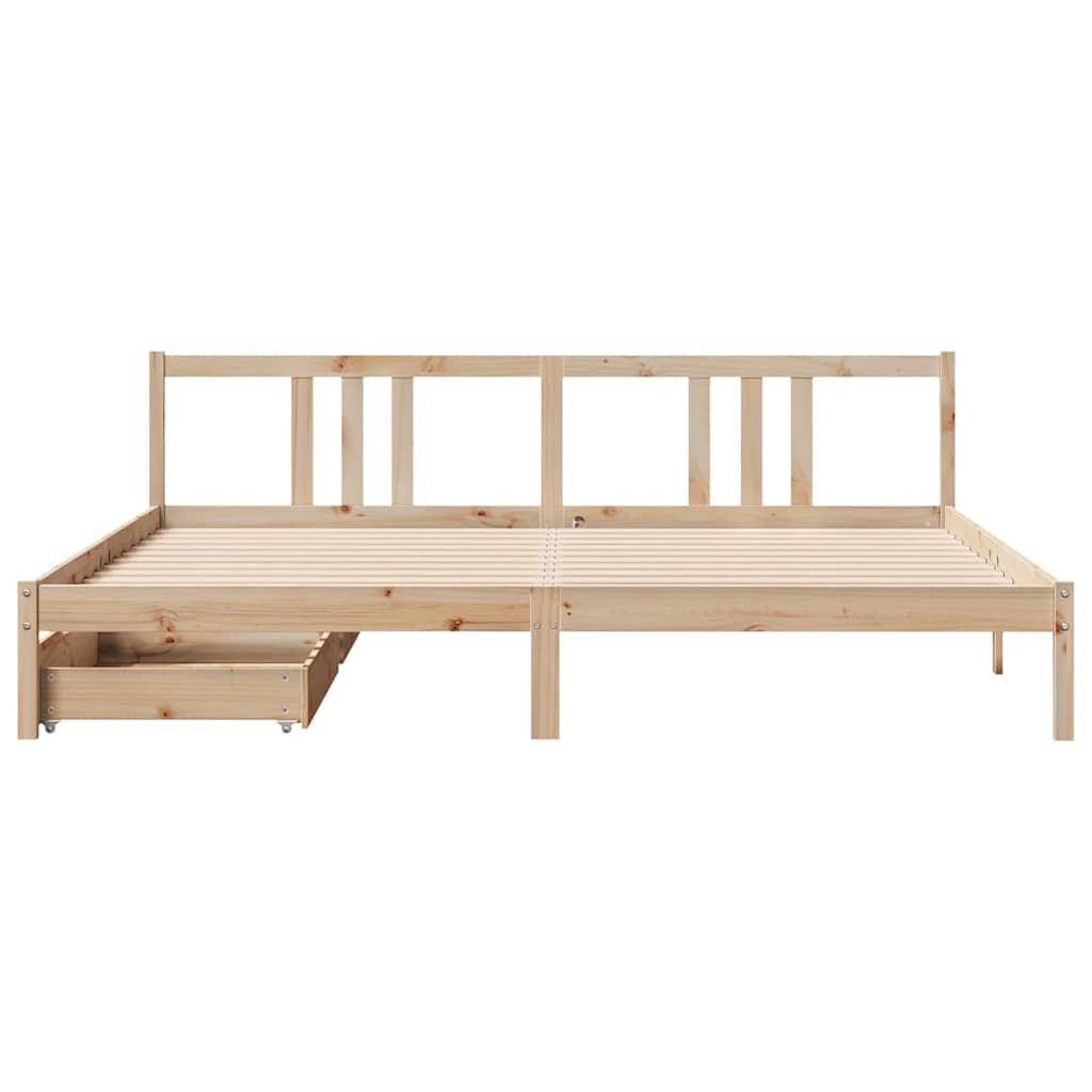 Sengeramme uden madras 180x200 cm massivt fyrretræ
