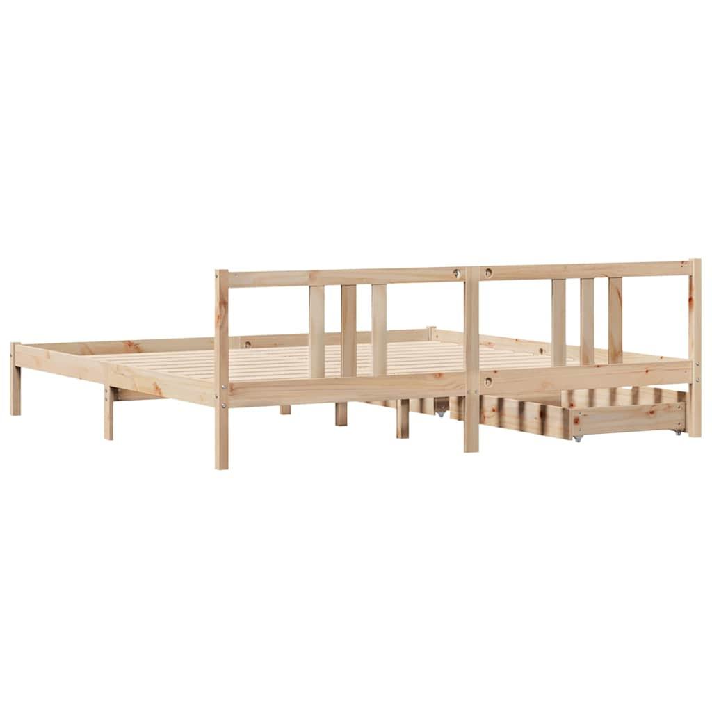 Sengeramme uden madras 180x200 cm massivt fyrretræ