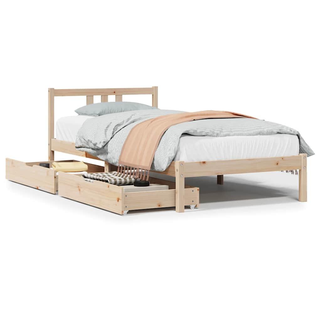 Sengeramme uden madras 90x190 cm massivt fyrretræ