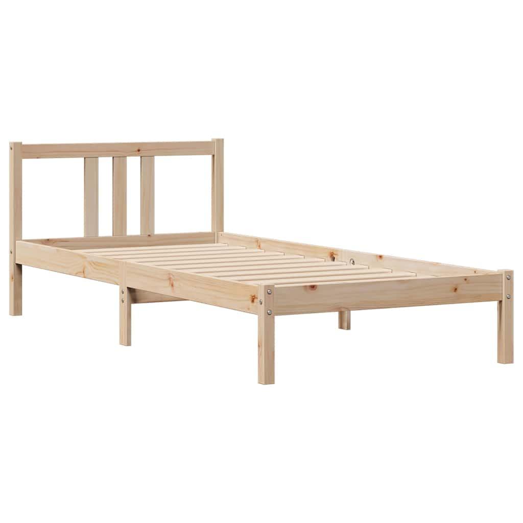 Sengeramme uden madras 75x190 cm massivt fyrretræ