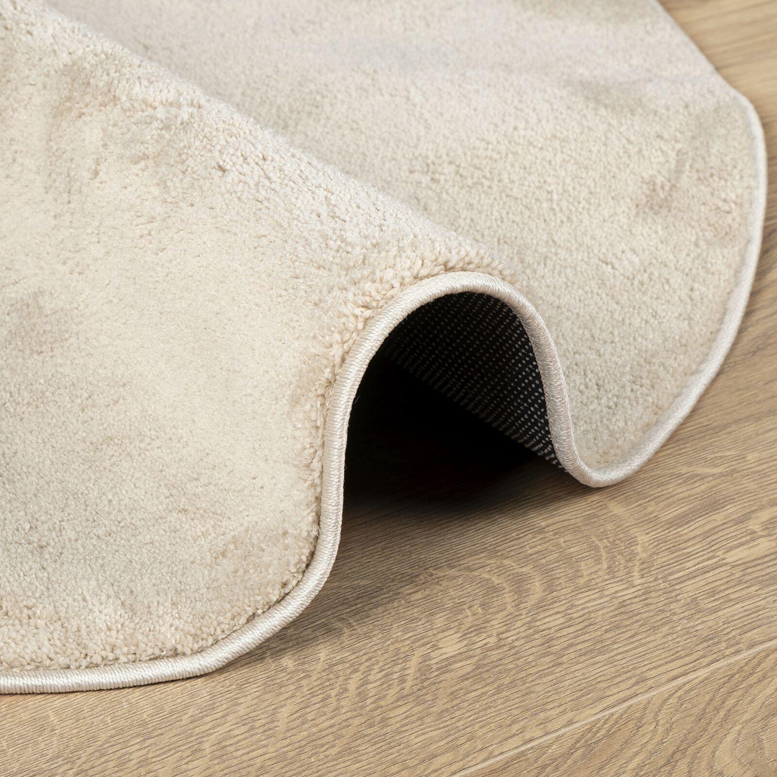 Områdetæppe Beige 120x170 cm Polyester Skridsikker