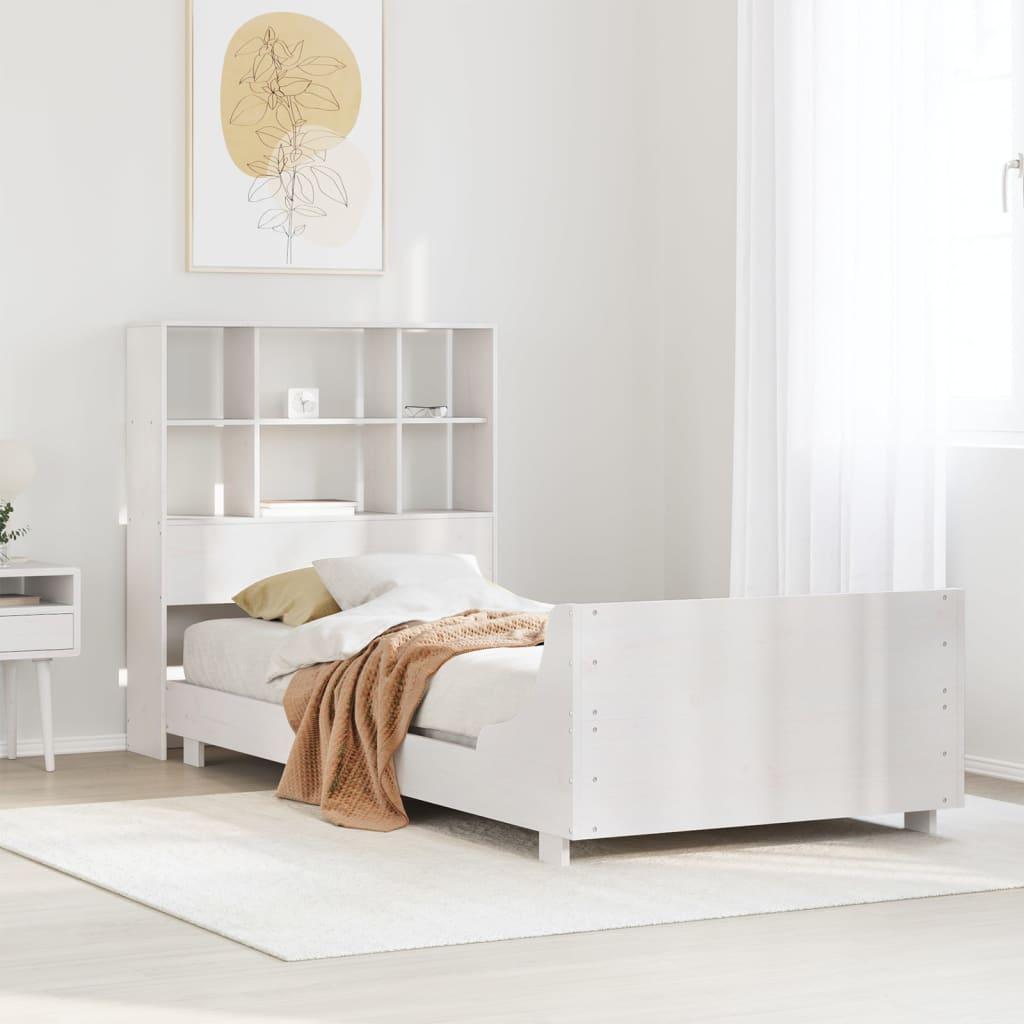 Sengeramme uden madras 90x190 cm massivt fyrretræ hvid