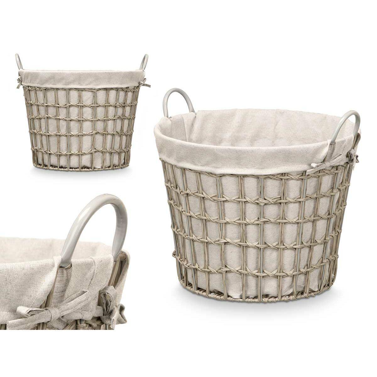 Kurv Kipit HX30559 Grå Polyester Klæde polypropylen Jern Plastik 50 % bomuld 47 x 41 x 44 cm 53 x 43 x 44 cm (6 enheder)