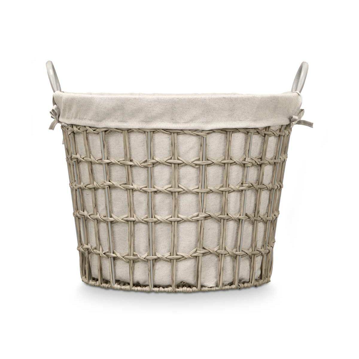 Kurv Kipit HX30559 Grå Polyester Klæde polypropylen Jern Plastik 50 % bomuld 47 x 41 x 44 cm 53 x 43 x 44 cm (6 enheder)