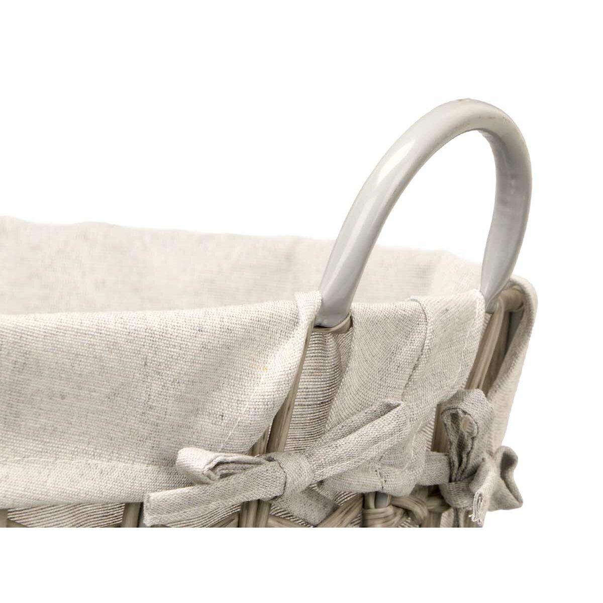 Kurv Kipit HX30559 Grå Polyester Klæde polypropylen Jern Plastik 50 % bomuld 47 x 41 x 44 cm 53 x 43 x 44 cm (6 enheder)