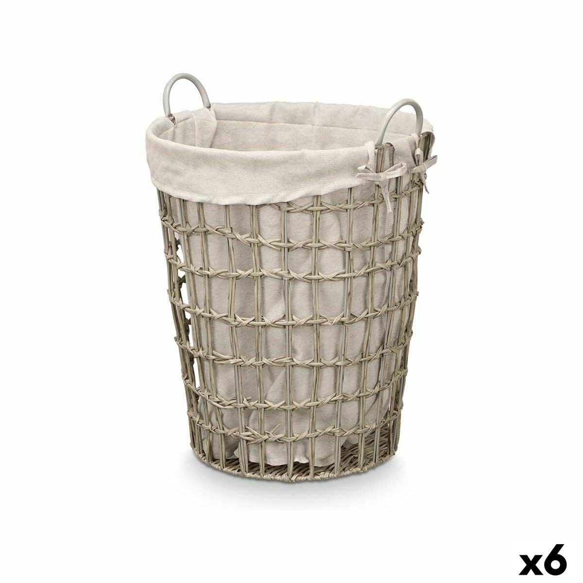 Kurv Kipit HX30550 Grå Polyester Klæde polypropylen Jern Plastik 50 % bomuld 45 x 58 x 43 cm 46 x 59 x 43 cm (6 enheder)