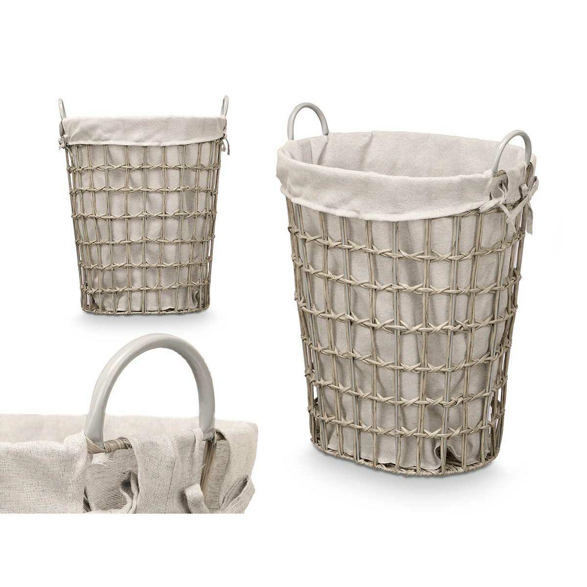 Kurv Kipit HX30553 Grå Polyester Klæde polypropylen Jern Plastik 50 % bomuld 48 x 58 x 34 cm 49 x 58 x 35 cm (6 enheder)