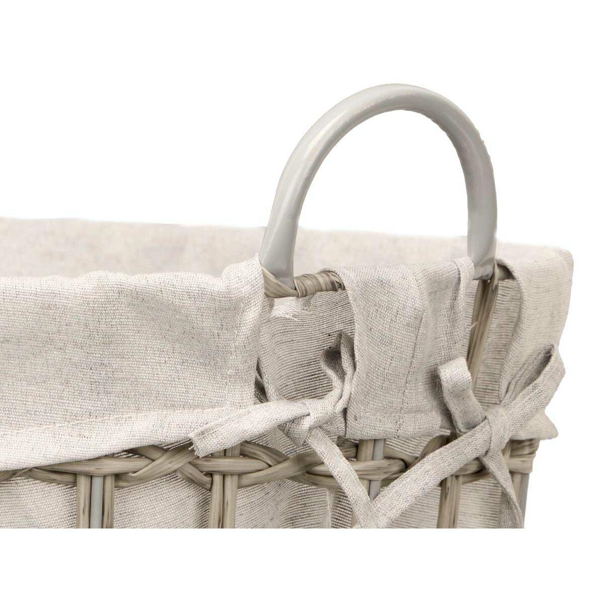 Kurv Kipit HX30553 Grå Polyester Klæde polypropylen Jern Plastik 50 % bomuld 48 x 58 x 34 cm 49 x 58 x 35 cm (6 enheder)