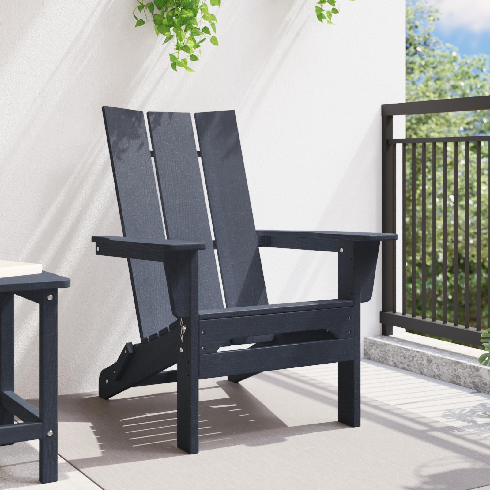 Folding Adirondack Stol Marineblå 74,5x80,5x90 cm HDPE