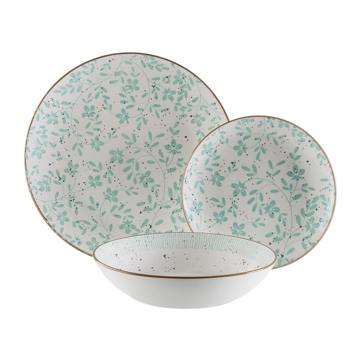 Spisestel Versa Turkisblå Porcelæn Cvetlice 18 Dele