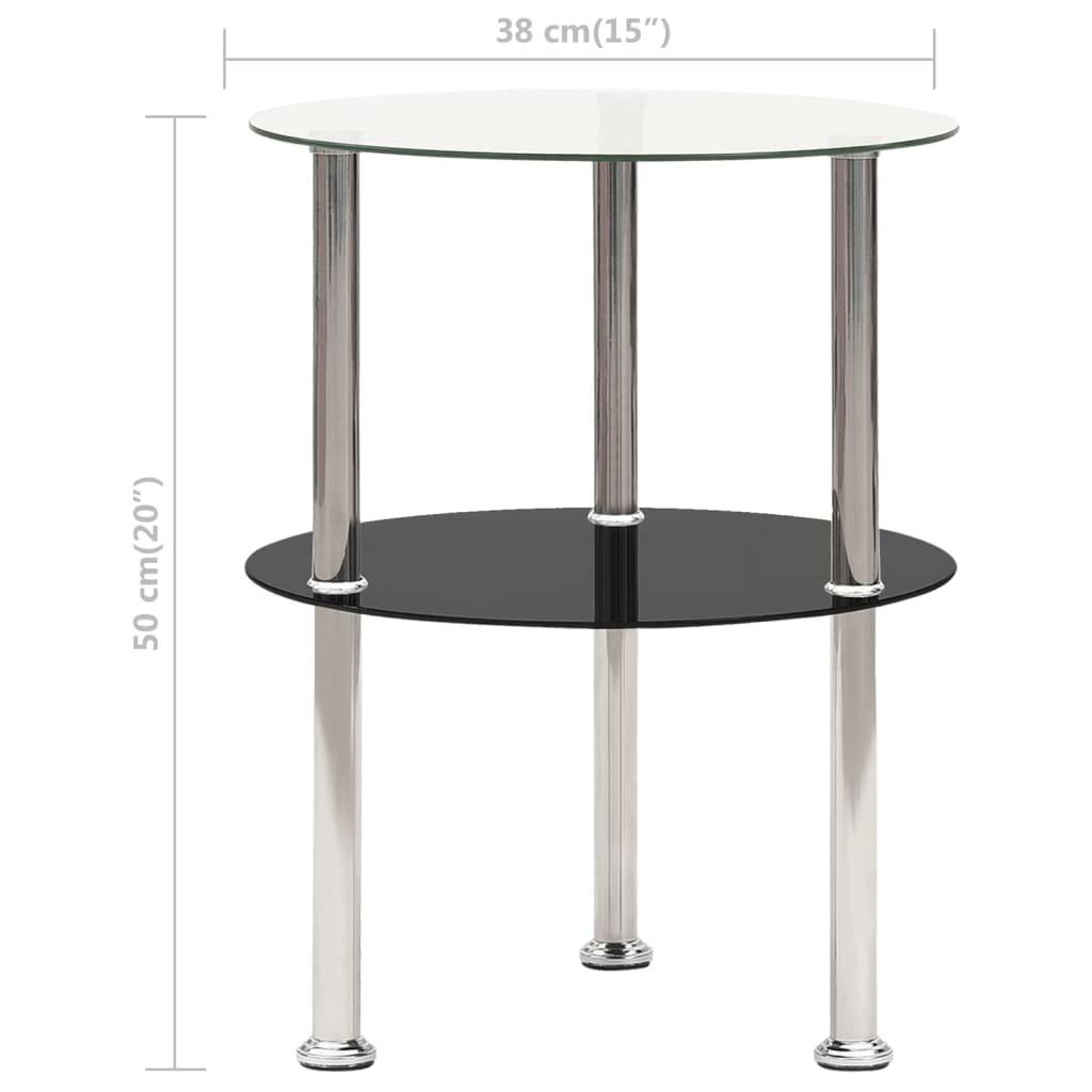 Sidebord 50x35x65 cm hærdet glas transparent