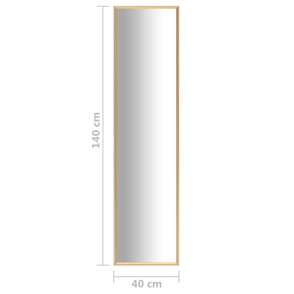 Spejl 140x40 cm guldfarvet