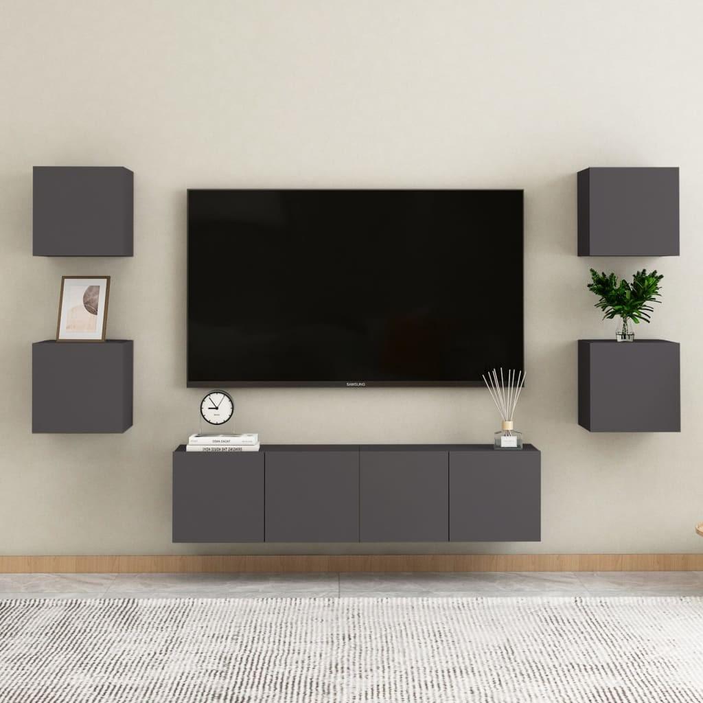 Væghængt tv-skab 30,5x30x30 cm grå