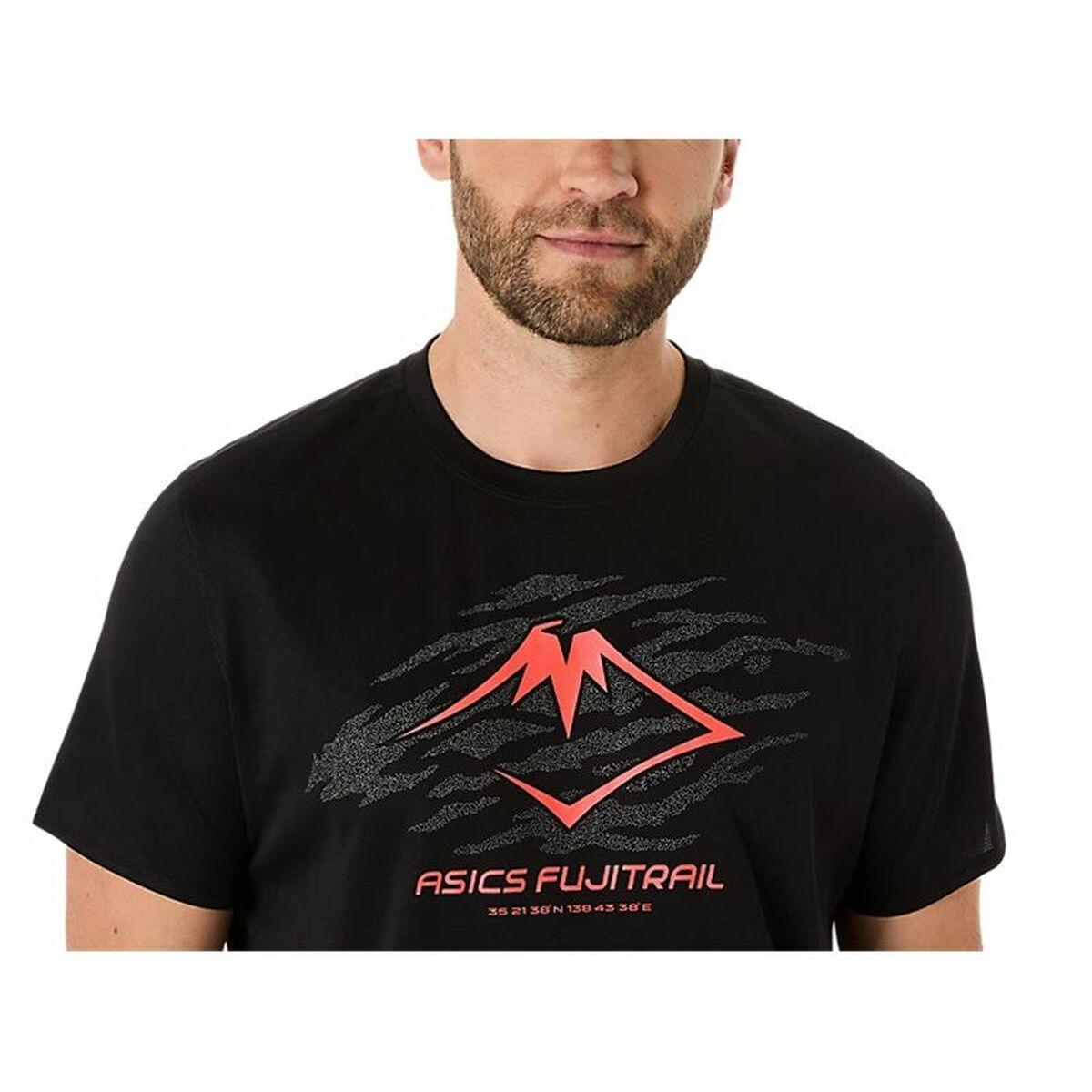 Kortærmet T-shirt til Mænd Asics Fujitrail Logo Ss Top Sort M
